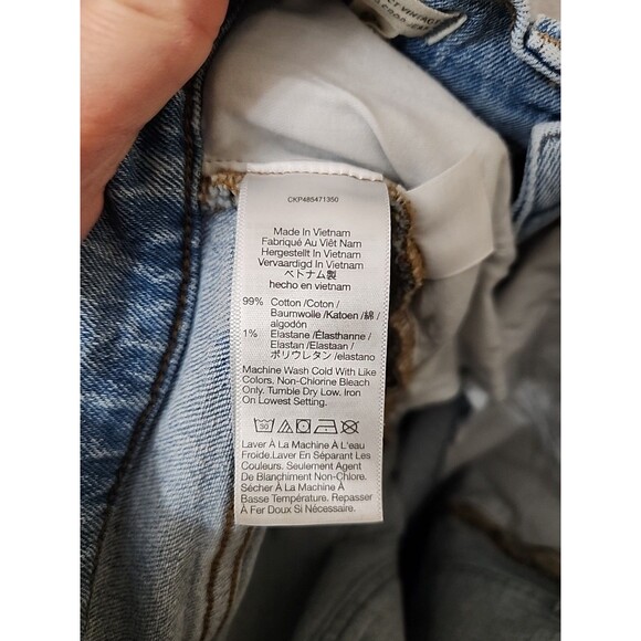 Madewell The Perfect Vintage Wide-Leg Crop Jeans Womens 27 Petite Blue Raw Hem - Picture 9 of 10